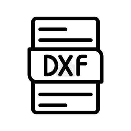 dxf file type icons. document format type design graphic icon, with Outline design style. vector illustration