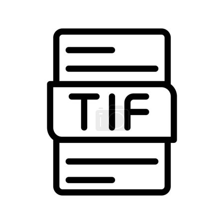 Tif Dateityp Symbole. Dokument-Format Typ Design-Grafik-Symbol, mit Umriss-Design-Stil. Vektorillustration