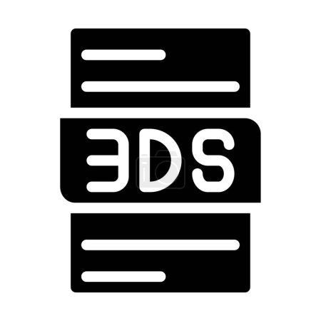 file type format 3ds icons. document extension soild style graphic design