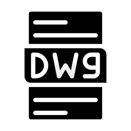 type de fichier format dwg icônes. extension de document design graphique de style soild