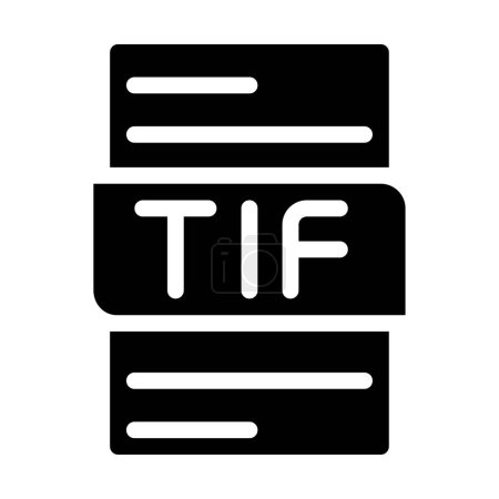 Dateityp-Format tif-Symbole. Dokument Erweiterung Soild Stil Grafik-Design