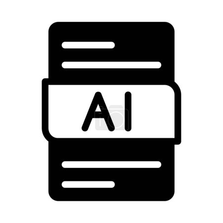 Ai format file type icons. document extension symbol icon. with a black fill outline design
