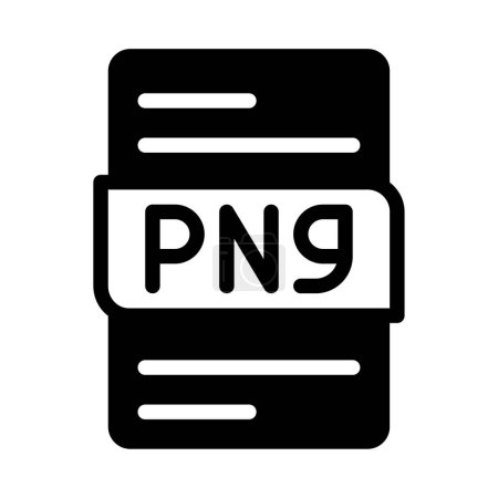 Symbole für Dateitypen im PNG-Format. Symbolsymbol für die Dokumentenerweiterung. mit schwarzem Fill Outline Design