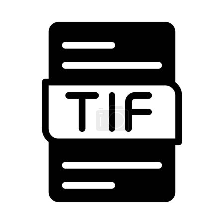 Tif Format Dateityp Symbole. Symbolsymbol für die Dokumentenerweiterung. mit schwarzem Fill Outline Design