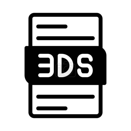 3DS Tipo de archivo Icon. Archivos de diseño gráfico de documentos. con estilo de contorno. ilustración vectorial.