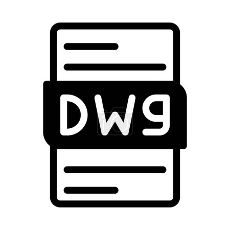Type de fichier Dwg Icône. Fichiers document conception graphique. avec style de contour. illustration vectorielle.