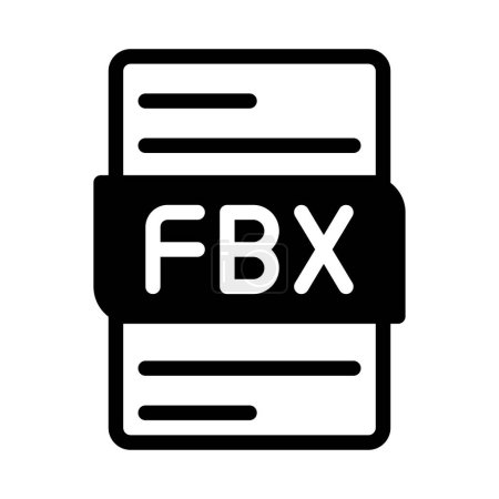 Type de fichier Fbx Icône. Fichiers document conception graphique. avec style de contour. illustration vectorielle.