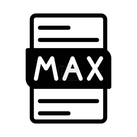 Max Icon für Dateityp. Dateien dokumentieren die grafische Gestaltung. mit Umrissstil. Vektorillustration.