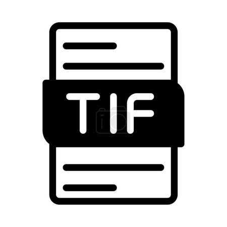 Type de fichier Tif Icône. Fichiers document conception graphique. avec style de contour. illustration vectorielle.