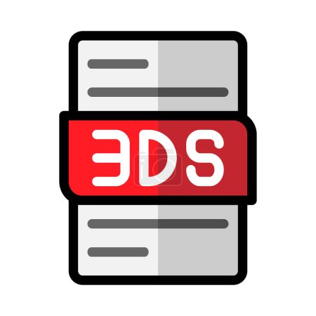 3ds tipo de archivo iconos planos. documento archivos formato diseño gráfico esquema icono