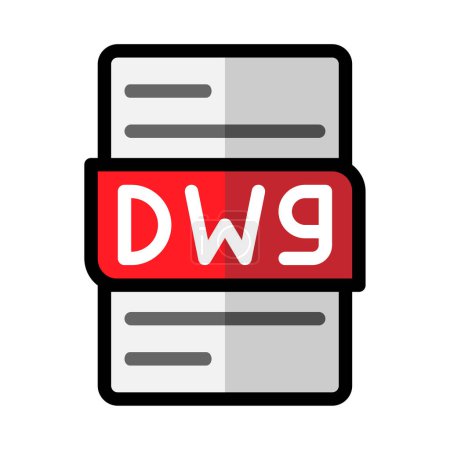 Type de fichier Dwg icônes plates. document fichiers format graphisme aperçu icône