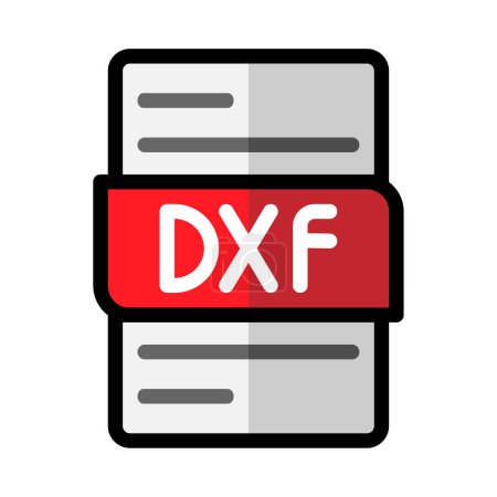 Dxf-Datei Typ flache Symbole. Dokument-Dateien Format Grafik-Design-Umriss-Symbol