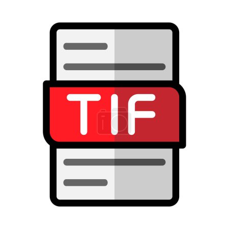 Tif Dateityp flache Symbole. Dokument-Dateien Format Grafik-Design-Umriss-Symbol