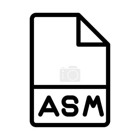 asm-Dateityp-Symbole. Dateien und Dokumentenformat Symbolsymbol.