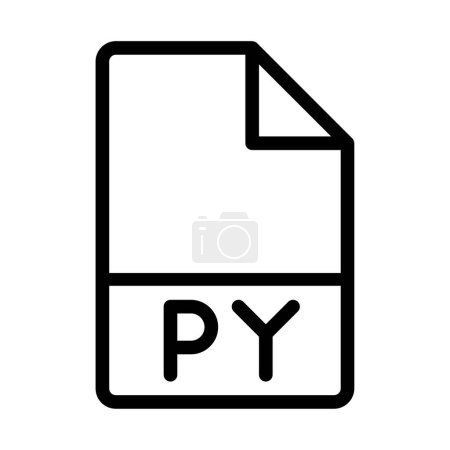 Icônes de type fichier Py. fichiers et symbole icône de conception de format de document.