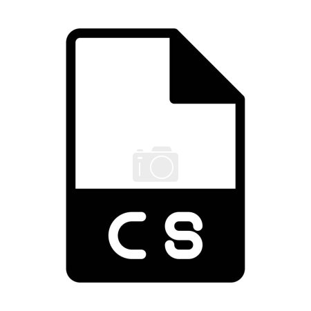 Cs Dateityp-Symbol. Dokument-Dateien und Ordner-Format Symbole, in solidem Stil.