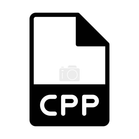 Cpp file type icon. document files and folder format symbol icons, in solid style.