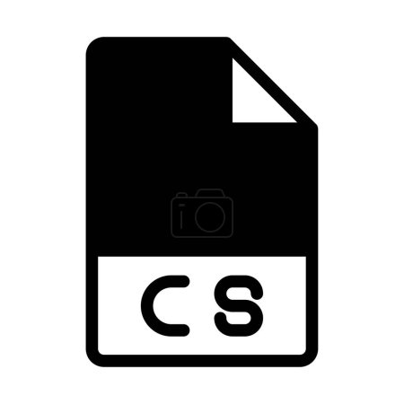 Cs Dateiformat Symbole. Dateityp Symbol-Dokument-Symbol. Mit schwarzem Fill-Design