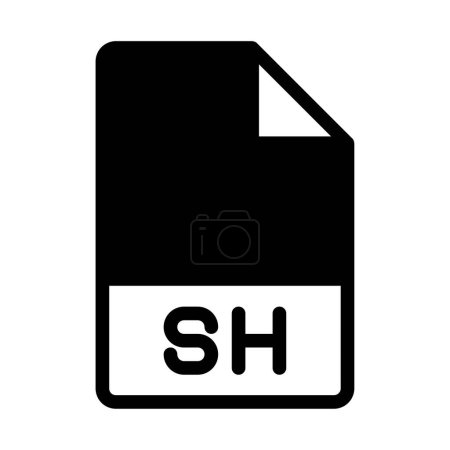 Foto de Sh iconos de formato de archivo. Tipo de archivo icono de documento de símbolo. Con un estilo de diseño de relleno negro - Imagen libre de derechos