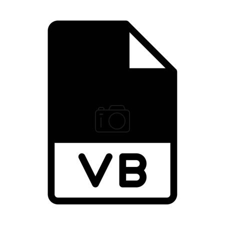 Vb file format icons. Files type symbol document icon. With a black fill design style