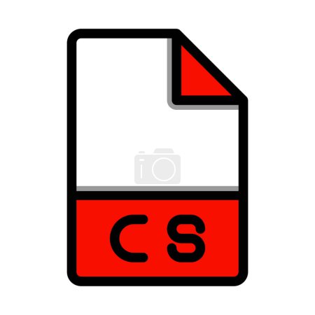 Cs Dateityp-Format-Symbol. Symbole für Erweiterungsdateien. mit flachem und konturiertem Stil