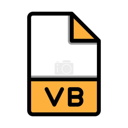 Vb file type format icon. extension document files icons symbol. with flat and outline style