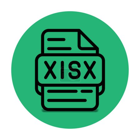 Xlsx file type icon. files and document format extension. with an outline style design and a turquoise green background