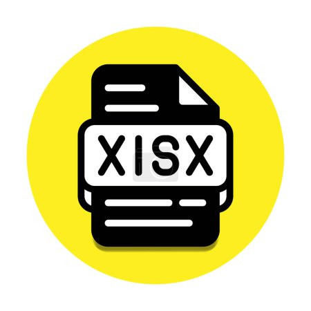 Xlsx file type database icon. document files and format extension symbol icons. with a yellow background