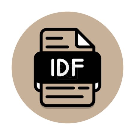 Idf Dokument Dateityp Symbol. Dateien und Symbole im Erweiterungsformat. mit hellbraunem Hintergrund. in schwarzem Fill Design Stil.