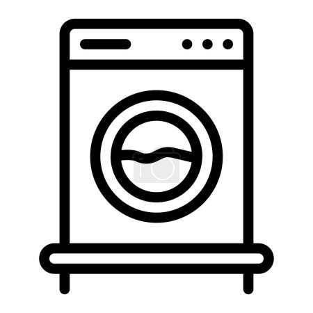 Waschmaschinensymbol. Chemische Reinigung Umriss Symbol Logo Icons Design. Vektorillustration.