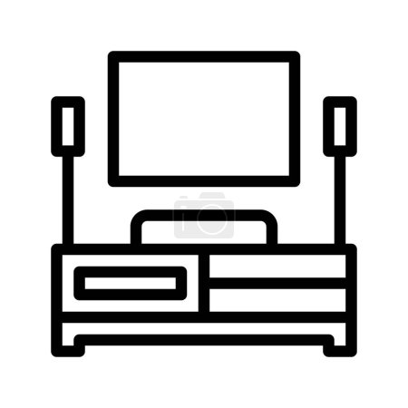 entertainment room icon. with TV and sound system. Suitable for website design, logo, app, template, and UI.