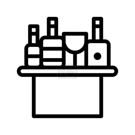Minibar icon. outline symbol flat icons Suitable for website, logo, app, template and UI design.