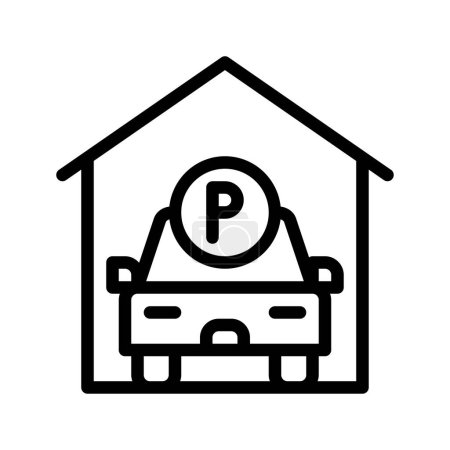 icône de garage de stationnement. symbole de contour icônes plates Convient pour la conception de site Web, logo, application, modèle et interface utilisateur.