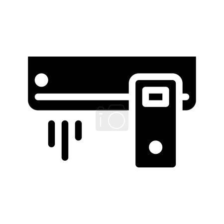 icône solide AC. symboles icônes de climatisation logo avec télécommande. Illustration vectorielle.