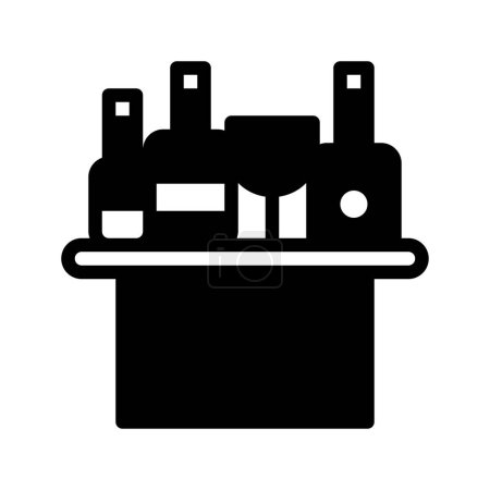 Foto de Minibar icono sólido. bebidas símbolos de mesa iconos diseño gráfico. Ilustración vectorial. - Imagen libre de derechos