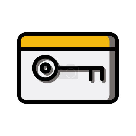 access key card flat icon. Editable hotel room entry symbol. Vector Illustrations.