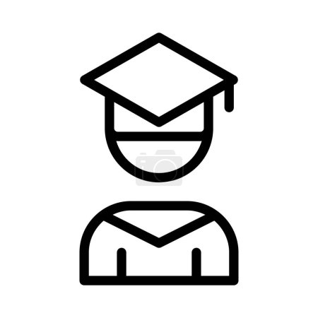 Graduation cap line icon. Can be used for websites, UI and mobile apps. Vector Illustrations.