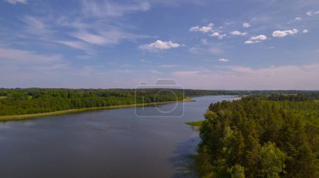 Photo for The right bank of the Daugava near Preilii. A large river in Latvia - Royalty Free Image