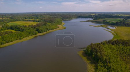 Photo for The right bank of the Daugava near Preilii. A large river in Latvia - Royalty Free Image