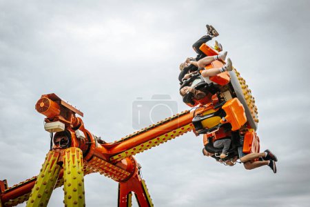 Photo for An attraction with feet in the air. Turn to three hundred and sixty degrees - Royalty Free Image