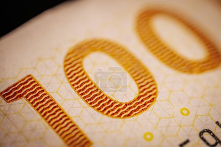 Photo for 100 Danish krone banknote,Front and back banknote on the Flag of - Royalty Free Image