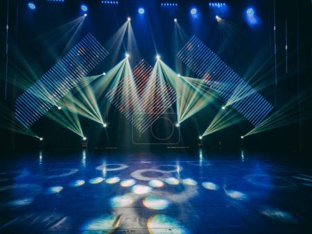 stage lighting effect on the stage, closeup photo with soft focus
