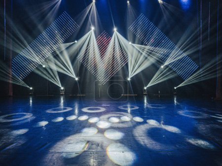 stage lighting effect on the stage, closeup photo with soft focus