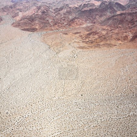 Photo for Desert with mountains. birds eye view - Royalty Free Image