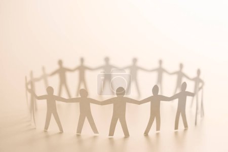 Photo for Paper people forming circle - Royalty Free Image
