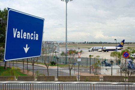 Foto de Ryan Air en el aeropuerto de Valencia - Imagen libre de derechos