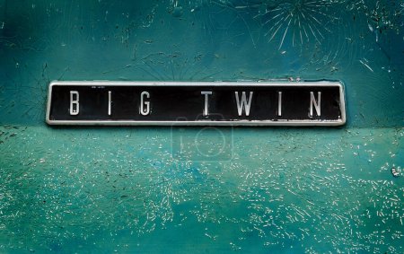 Photo for Big Twin sign on green background - Royalty Free Image