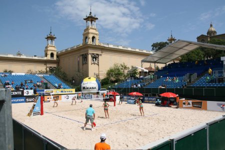 Foto de Circuito Mundial de Voleibol Playa FIVB en Barcelona - Imagen libre de derechos