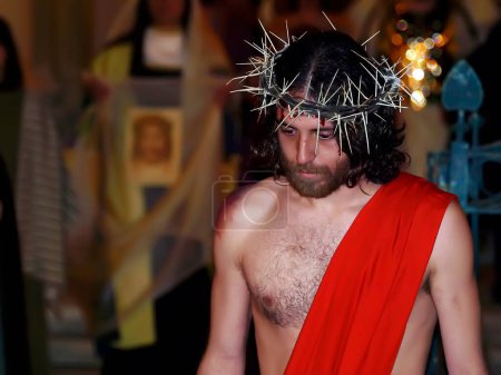 Photo for Jesus wearing crown of thorns - Royalty Free Image