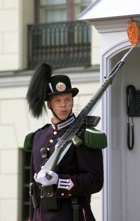 Photo for Military guard with rifle near palace - Royalty Free Image